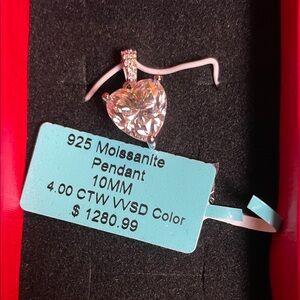 Moissanite Heart Pendant in Silver